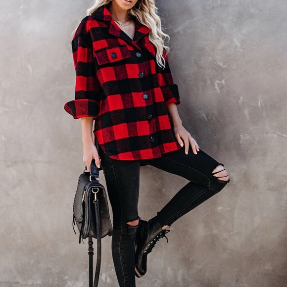 NWT Buffalo Check Plaid Flannel Button Up Jacket - Picture 9 of 11